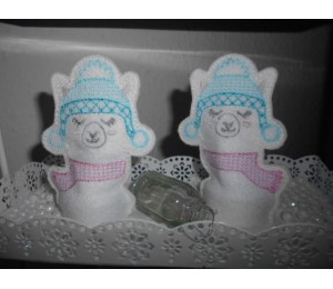 ITH Stickdatei - Teelichthülle Winter Lama